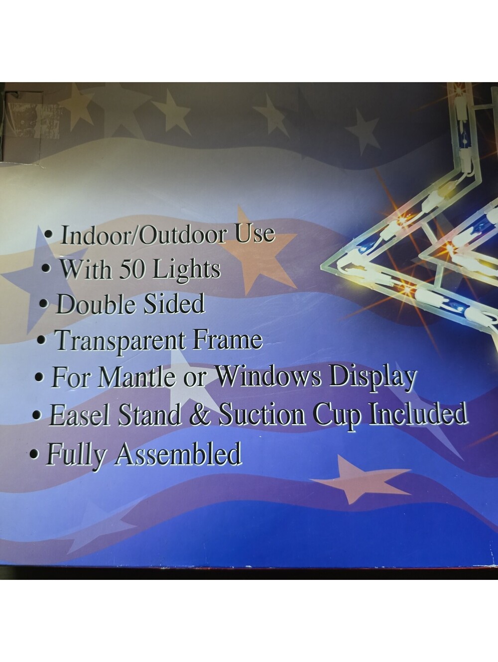 17'' Red White Blue Star Window Silhouette Lights 4th July Patriotic Memorial - Picture 12 of 15